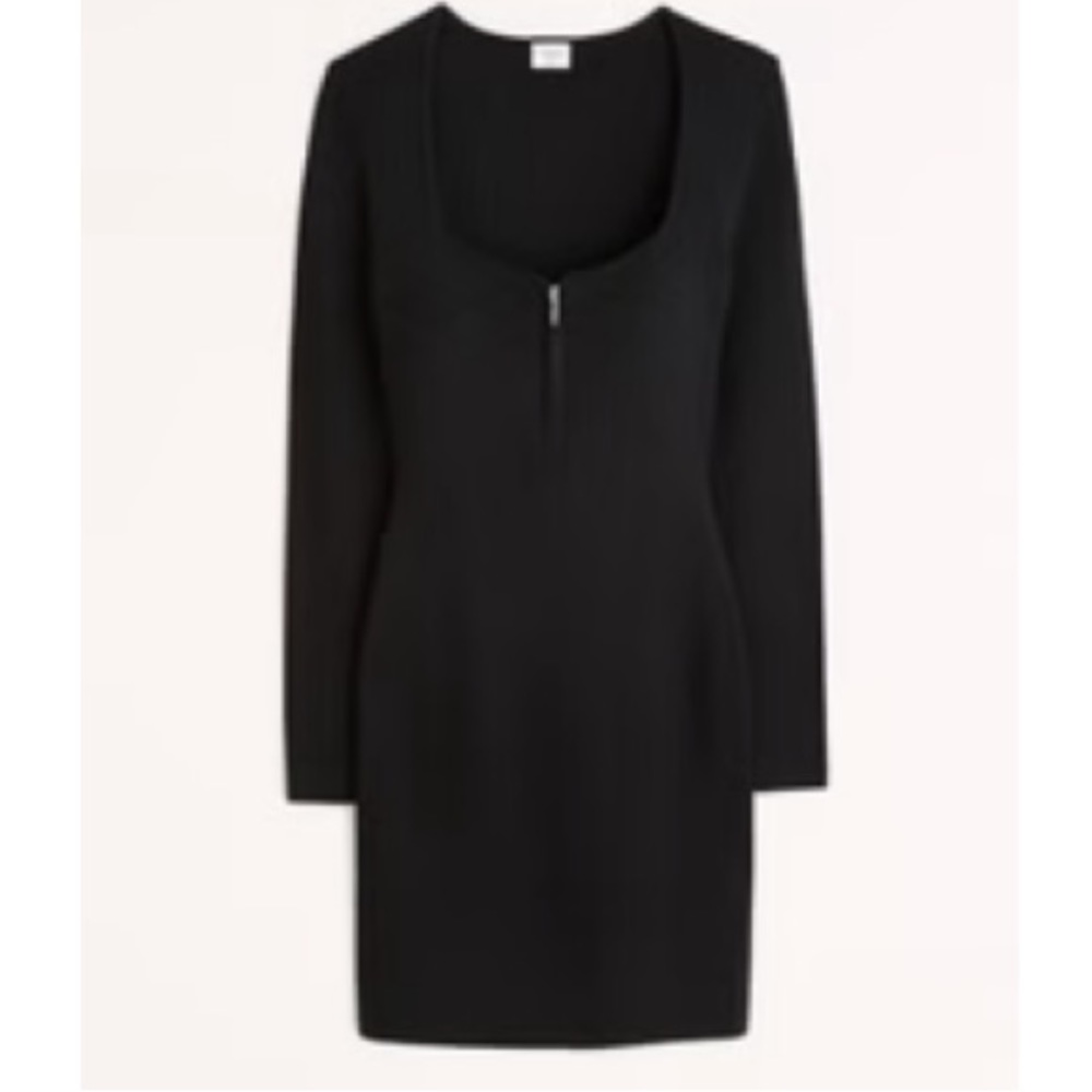 NWT a&f MED TALL long sleeve half zip sweater dress medium tall